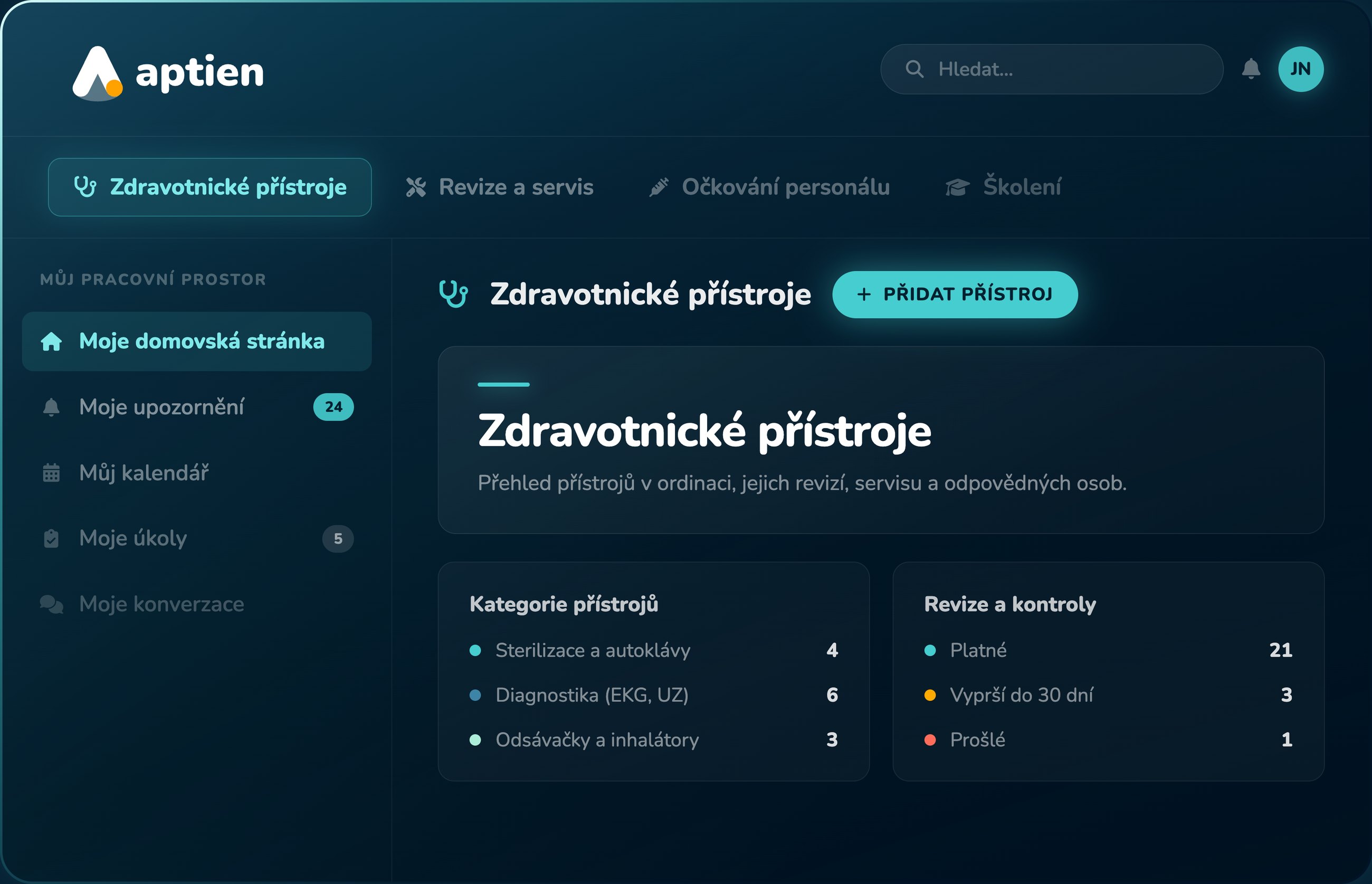 Náhled aplikace Aptien pro ordinace